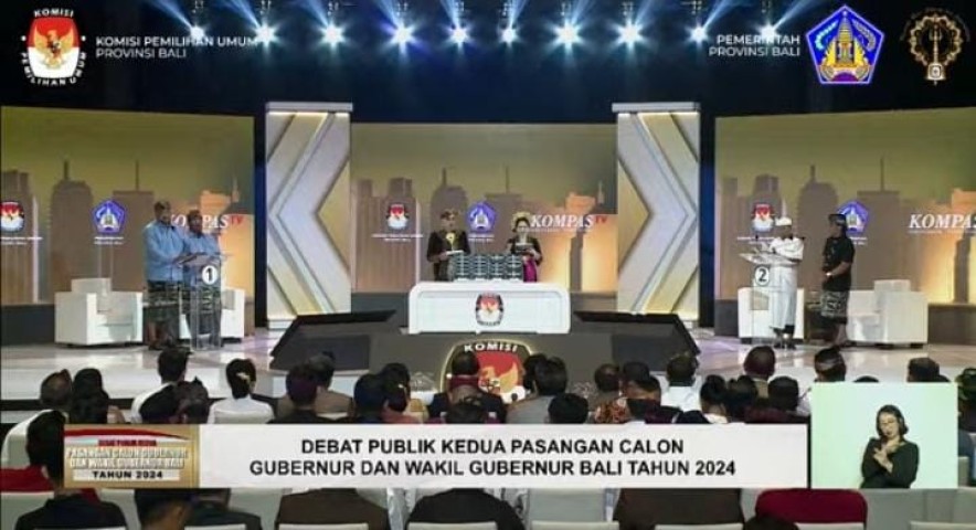 KPU Bali Sukses Gelar Debat Kedua, Paslon Mulia-PAS dan Koster-Giri Beradu Visi Misi